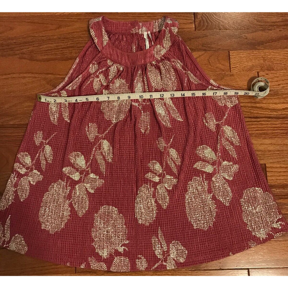 Anthropologie Feather Bone Rose with Gold Flower Halter Top - Size Small - Picture 4 of 8